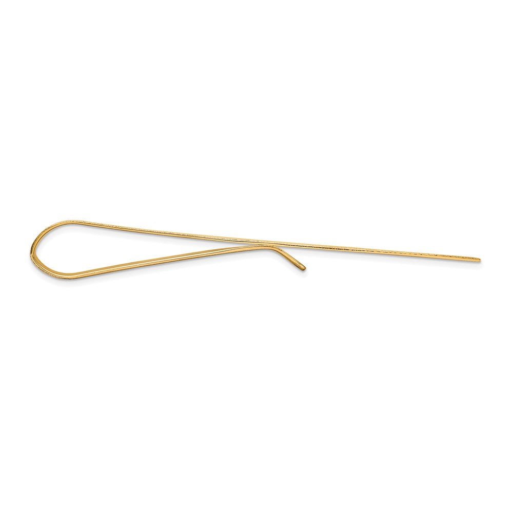 Alternate view of the 14K Yellow Gold Engravable Wave Grooved Tie Bar, 4.5 x 50mm by The Black Bow Jewelry Co.