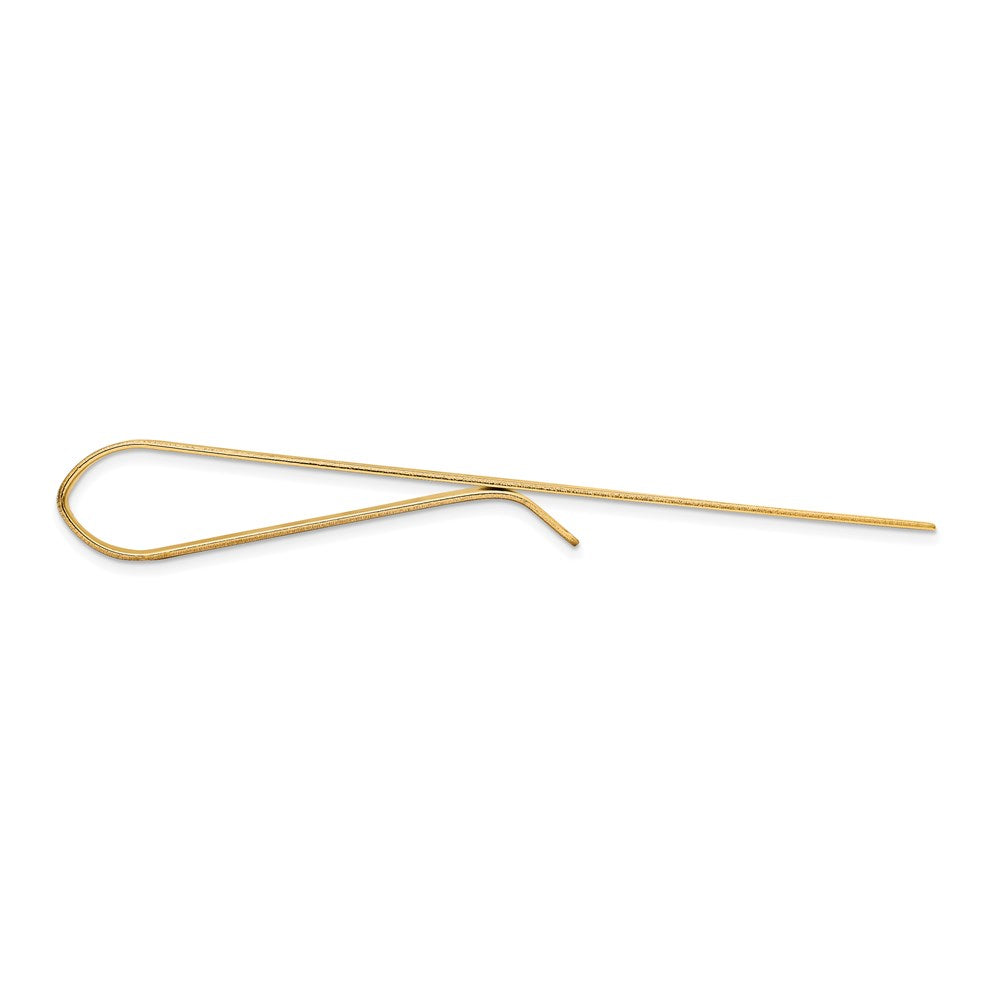 Alternate view of the 14K Yellow Gold Engravable Wave Grooved Tie Bar, 50mm by The Black Bow Jewelry Co.