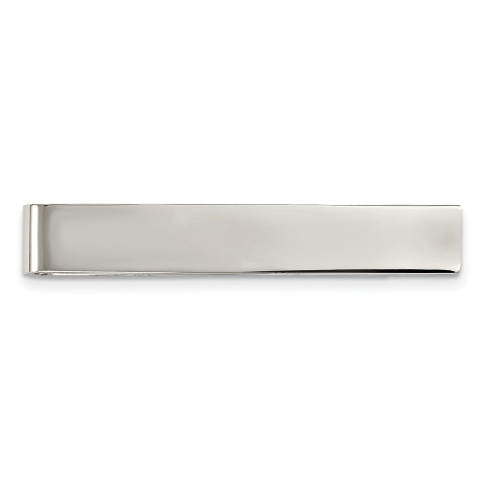 Stainless Steel Polished Tie Bar or Money Clip, 8 x 51mm, Item M11311 by The Black Bow Jewelry Co.