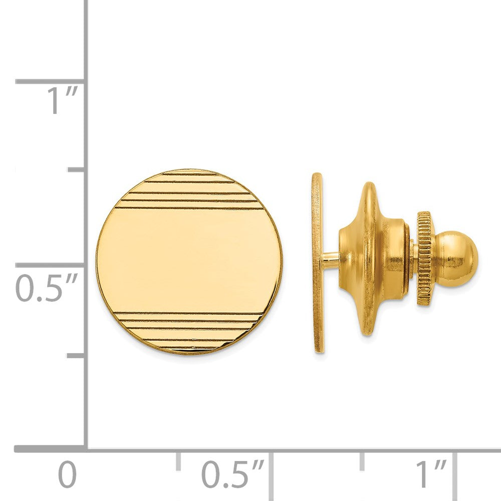 Engravable Lapel Tie Tack Pin 14k Yellow Gold Round deals Disc