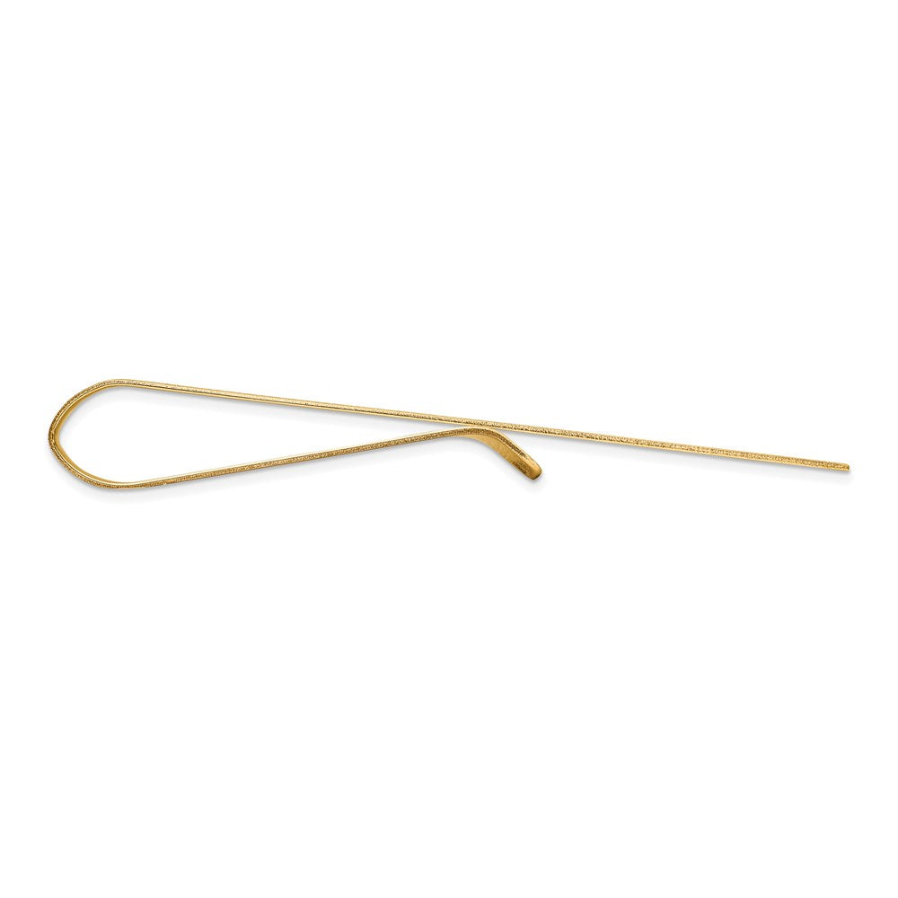 Alternate view of the 14K Yellow Gold Engravable Striped Tie Bar, 6.5 x 50mm by The Black Bow Jewelry Co.