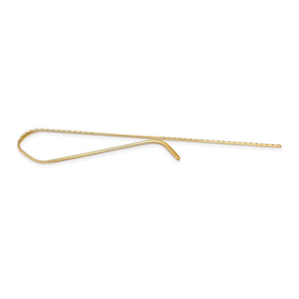 Alternate view of the 14K Yellow Gold Diagonal Striped Tie Bar, 6.5 x 50mm by The Black Bow Jewelry Co.