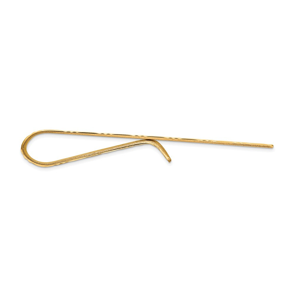 Alternate view of the 14K Yellow Gold Basketweave Tie Bar, 8 x 50mm by The Black Bow Jewelry Co.