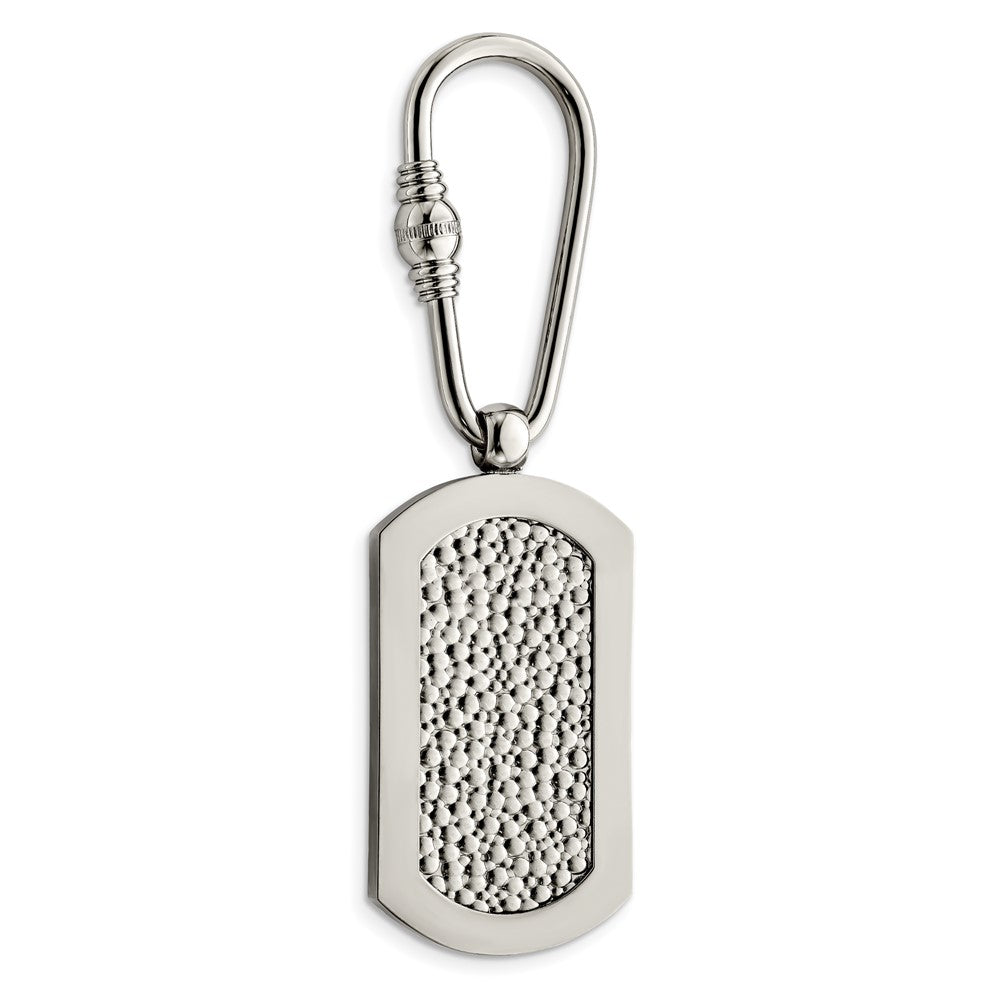 Titanium Polished Pebble Textured Key Chain, Item M11397 by The Black Bow Jewelry Co.