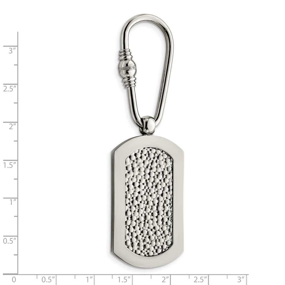 Alternate view of the Titanium Polished Pebble Textured Key Chain by The Black Bow Jewelry Co.