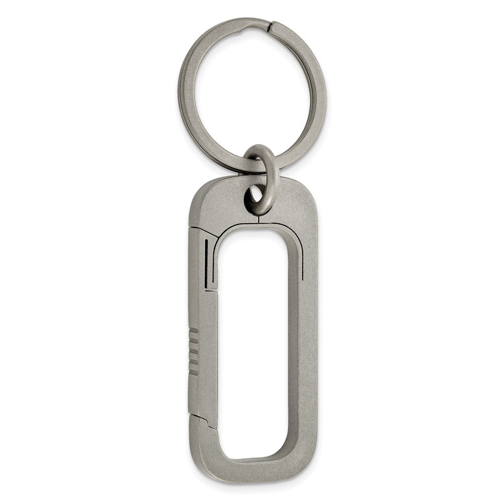 Titanium Brushed Rectangular Carabiner Key Chain, Item M11398 by The Black Bow Jewelry Co.