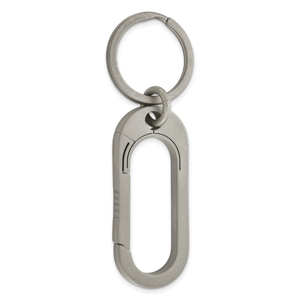 Titanium Brushed Oval Carabiner Key Chain, Item M11399 by The Black Bow Jewelry Co.