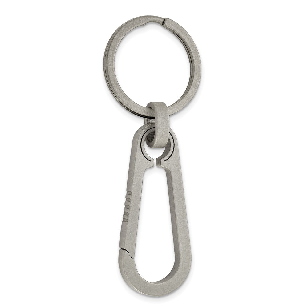 Titanium Brushed Classic Carabiner Key Chain, Item M11400 by The Black Bow Jewelry Co.