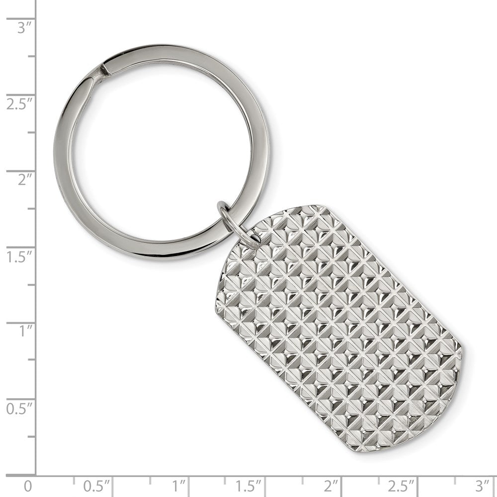 Alternate view of the Stainless Steel Polished and Textured Reversible Key Chain by The Black Bow Jewelry Co.