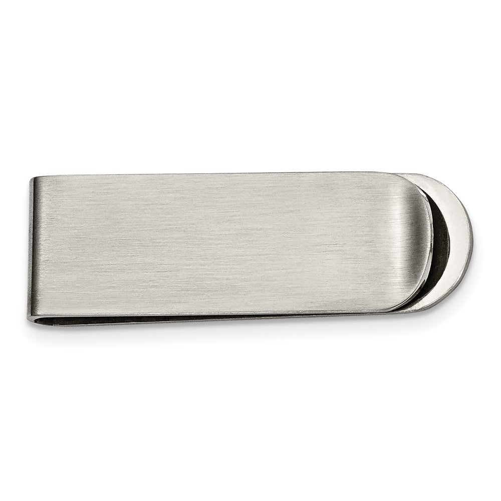 Men&#39;s Stainless Steel Brushed Money Clip, Item M8122 by The Black Bow Jewelry Co.