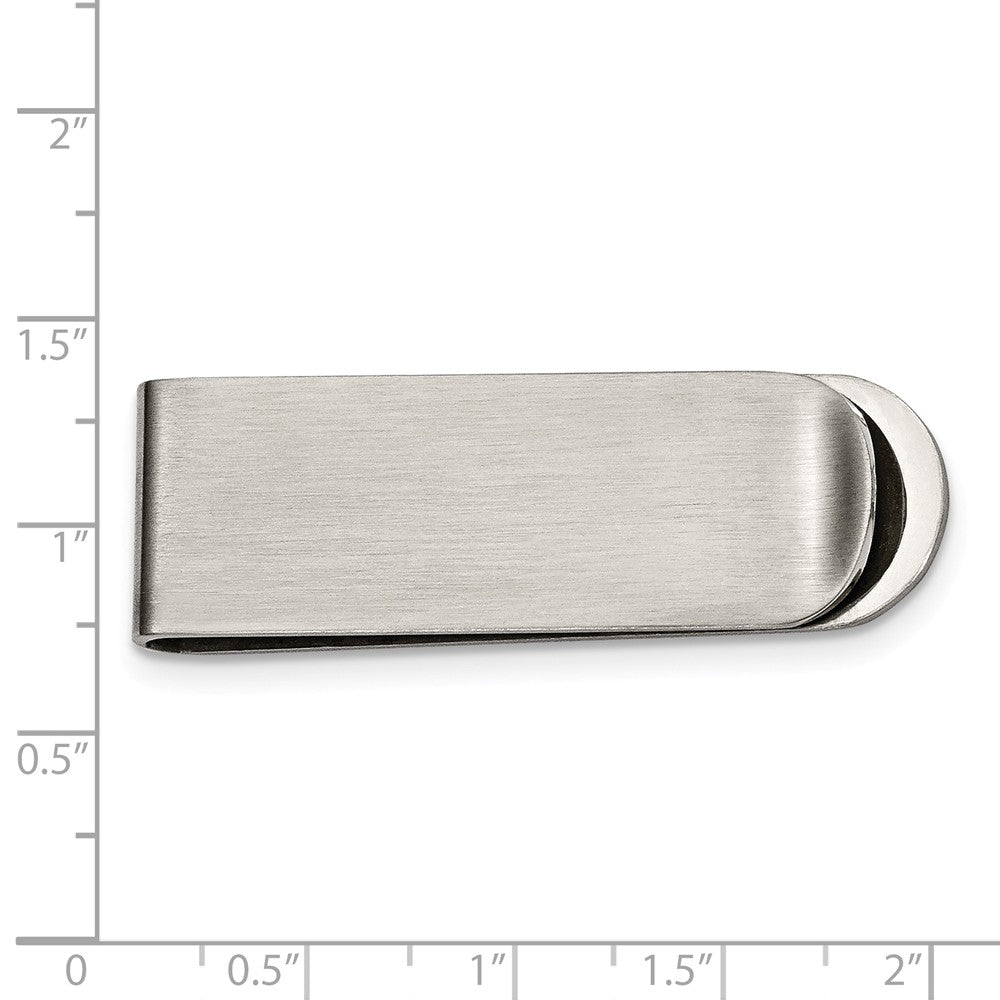 Alternate view of the Men&#39;s Stainless Steel Brushed Money Clip by The Black Bow Jewelry Co.