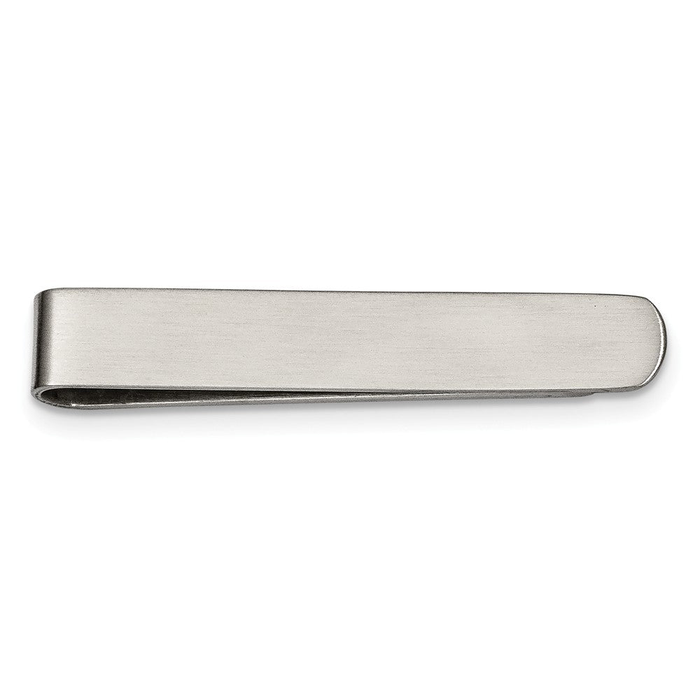 Men&#39;s Brushed Stainless Steel Narrow Money Clip, Item M8123 by The Black Bow Jewelry Co.