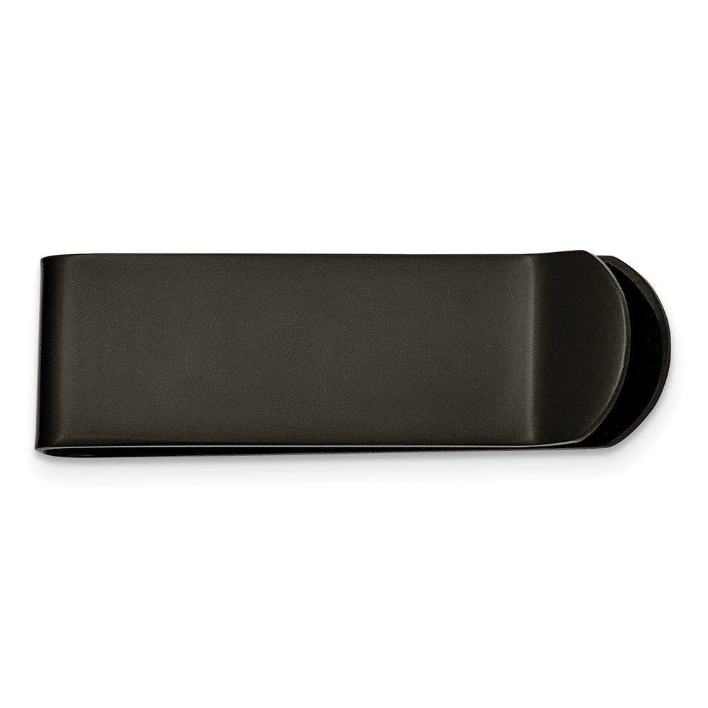 Men&#39;s Stainless Steel Black-plated Money Clip, Item M8125 by The Black Bow Jewelry Co.