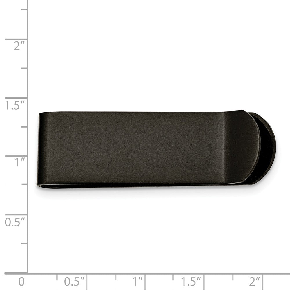 Alternate view of the Men&#39;s Stainless Steel Black-plated Money Clip by The Black Bow Jewelry Co.