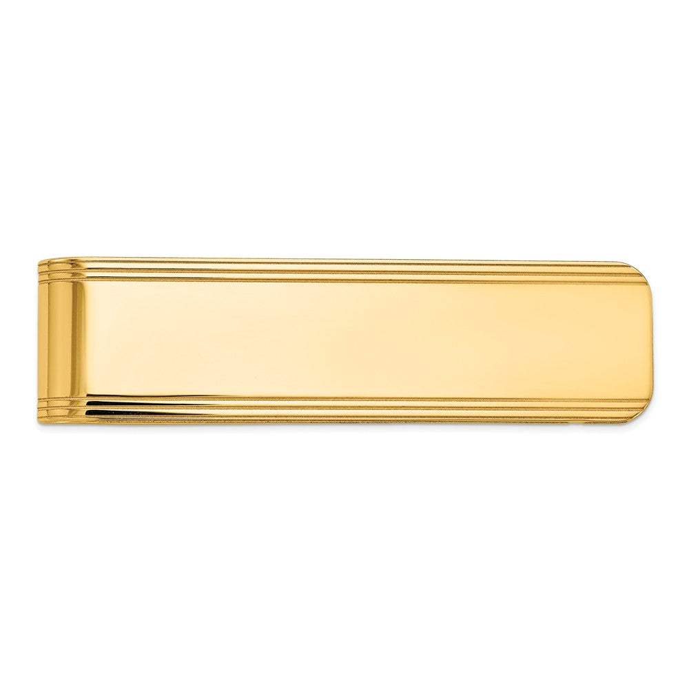Men&#39;s 14k Yellow Gold Carved Fold-Over Money Clip, Item M8143 by The Black Bow Jewelry Co.