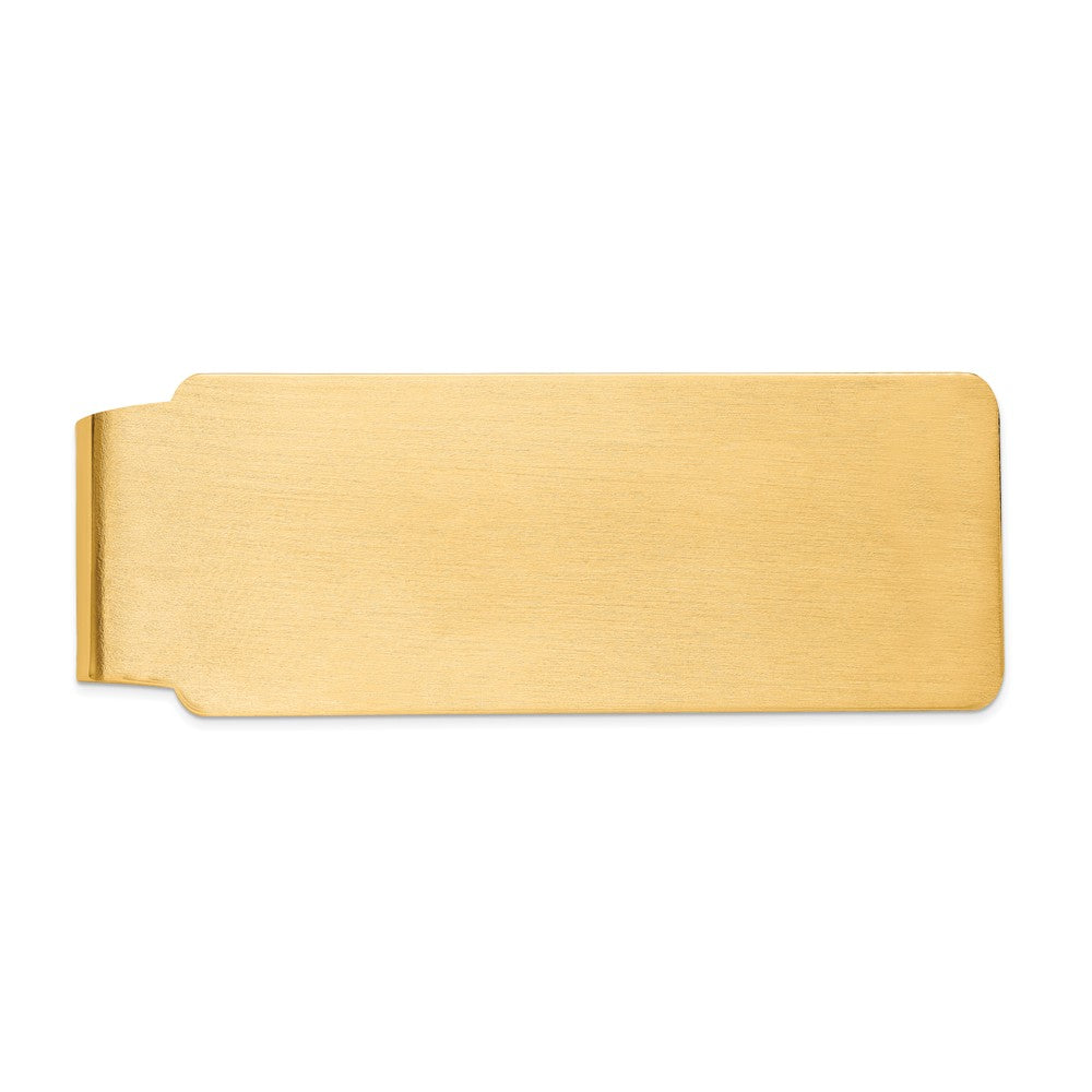 Men&#39;s 14k Yellow Gold Satin Fold-Over Money Clip, Item M8144 by The Black Bow Jewelry Co.
