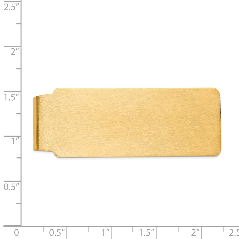 Alternate view of the Men&#39;s 14k Yellow Gold Satin Fold-Over Money Clip by The Black Bow Jewelry Co.