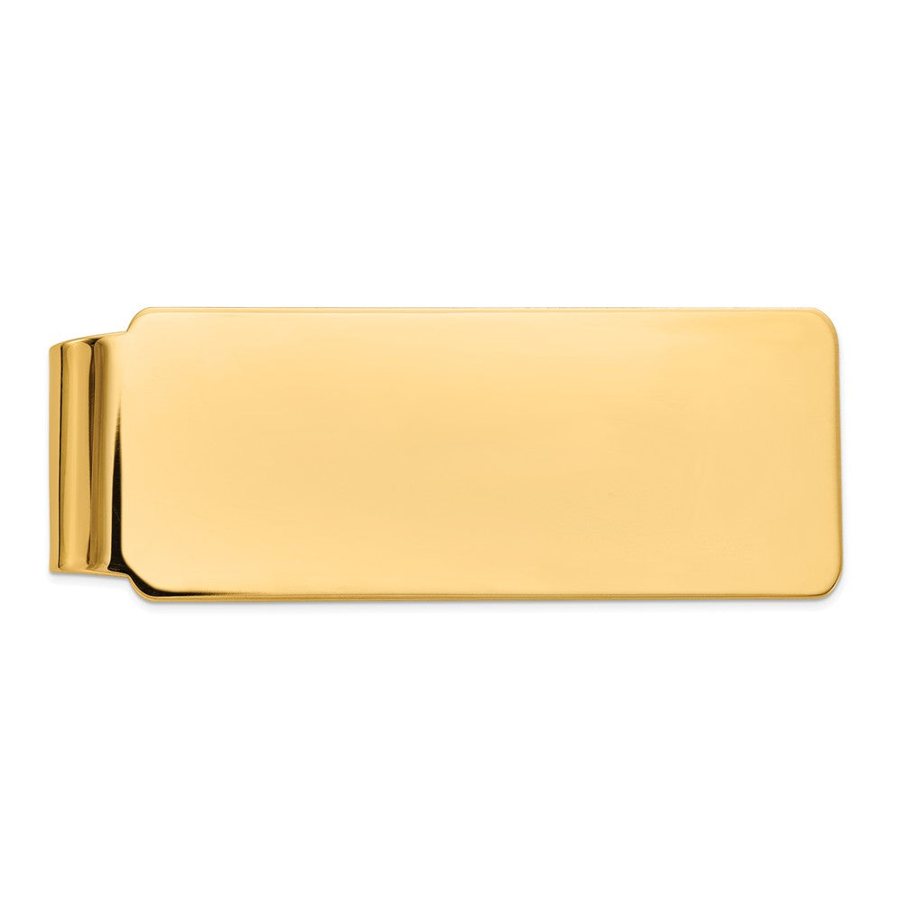Men&#39;s 14k Yellow Gold Polished Fold-Over Money Clip, Item M8150 by The Black Bow Jewelry Co.