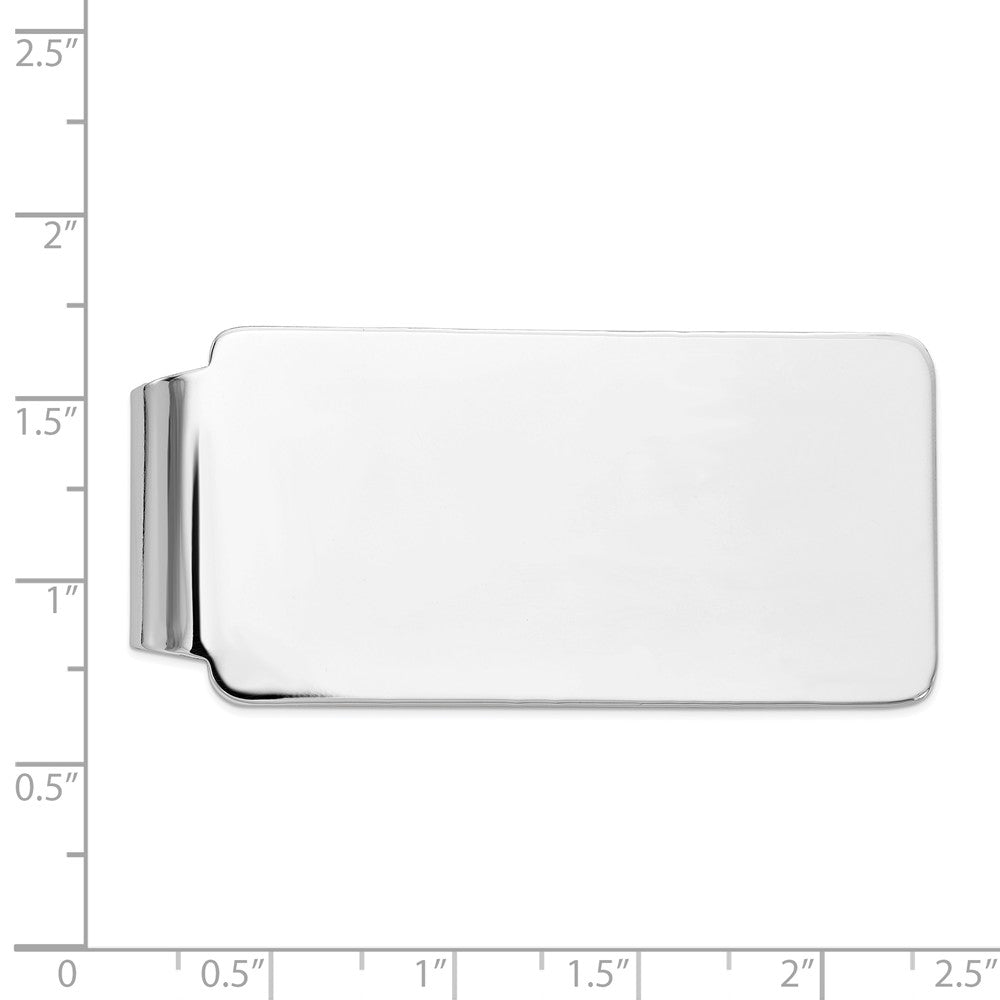 Alternate view of the Men&#39;s 14k White Gold Polished Wide Fold-Over Money Clip by The Black Bow Jewelry Co.