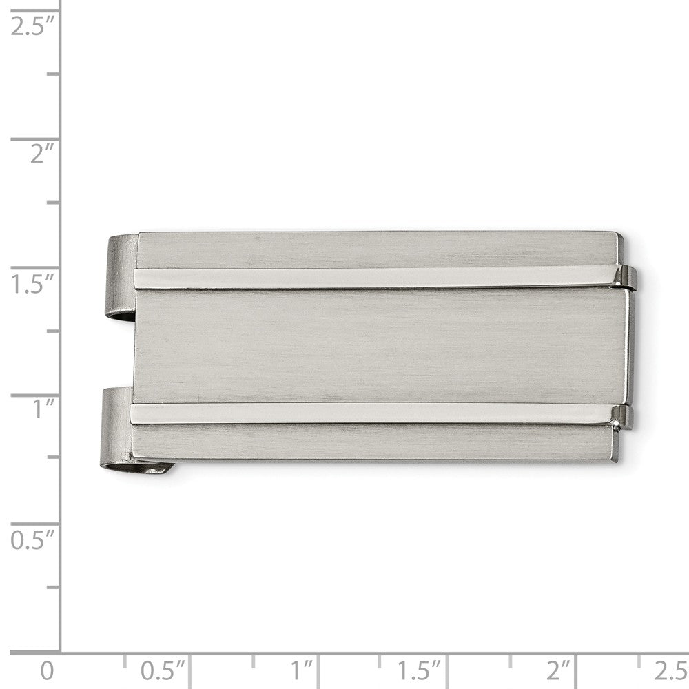 Alternate view of the Engravable Stainless Steel Spring Loaded Money Clip by The Black Bow Jewelry Co.