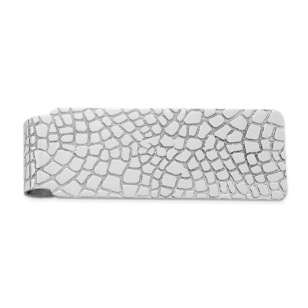 Polished Cobblestone Sterling Silver Money Clip, Item M8363 by The Black Bow Jewelry Co.