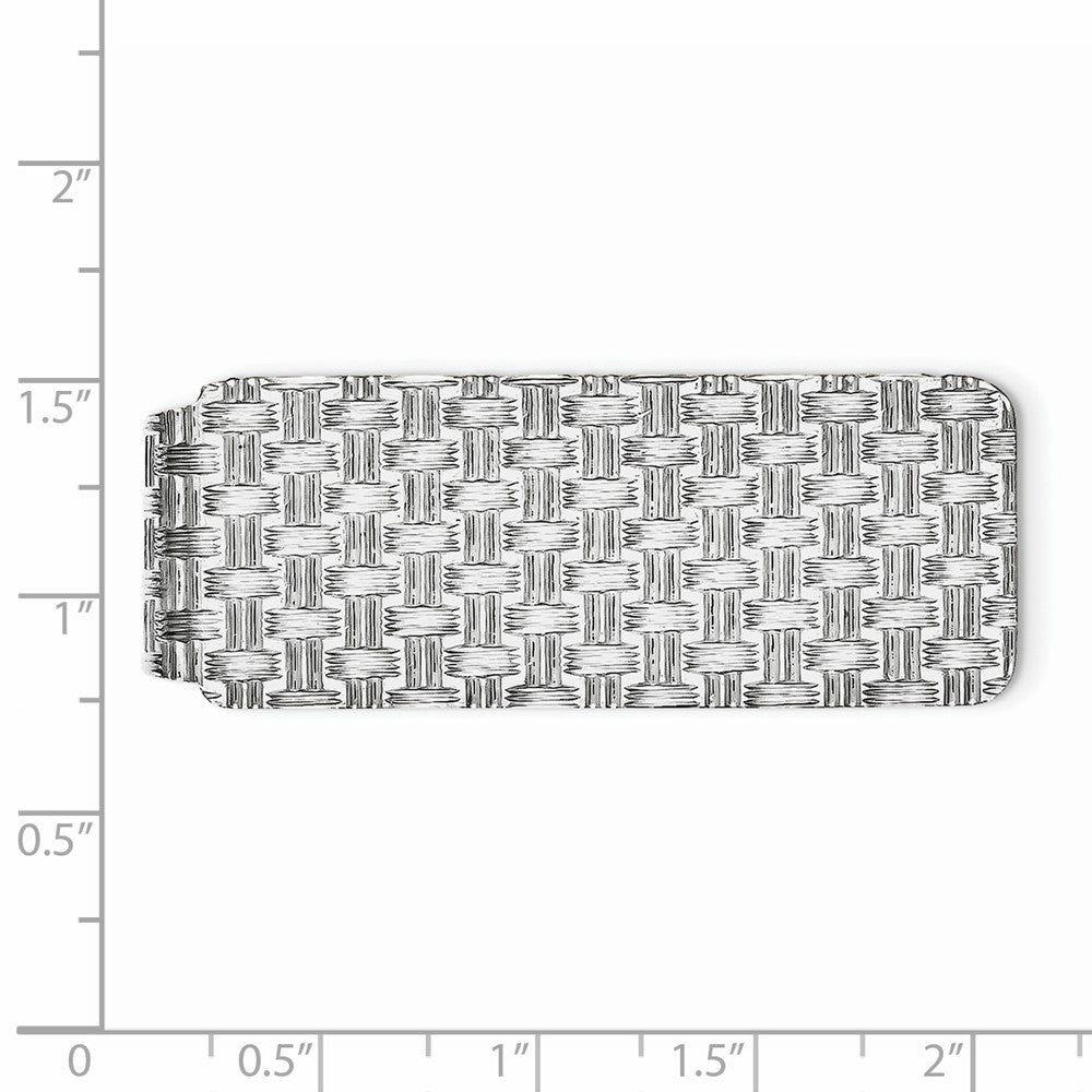 Alternate view of the Basket Weave Money Clip in Sterling Silver by The Black Bow Jewelry Co.