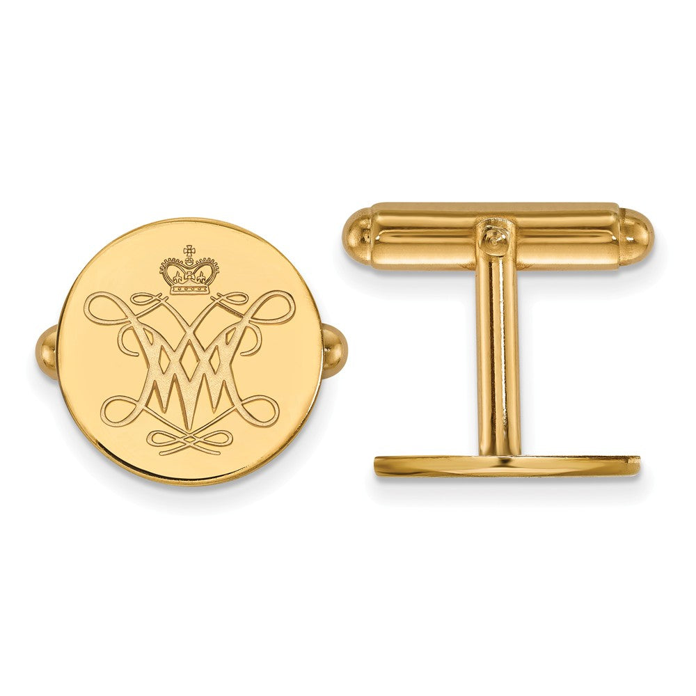 14k Yellow Gold William and Mary Cuff Links, Item M8864 by The Black Bow Jewelry Co.