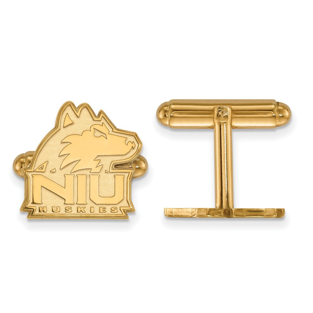 14k Yellow Gold Northern Illinois University Cuff Links, Item M8878 by The Black Bow Jewelry Co.