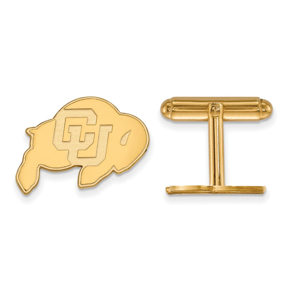 14k Yellow Gold University of Colorado Cuff Links, Item M8889 by The Black Bow Jewelry Co.