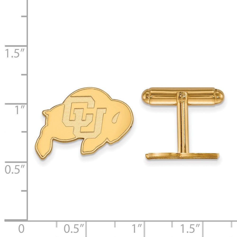 Alternate view of the 14k Yellow Gold University of Colorado Cuff Links by The Black Bow Jewelry Co.