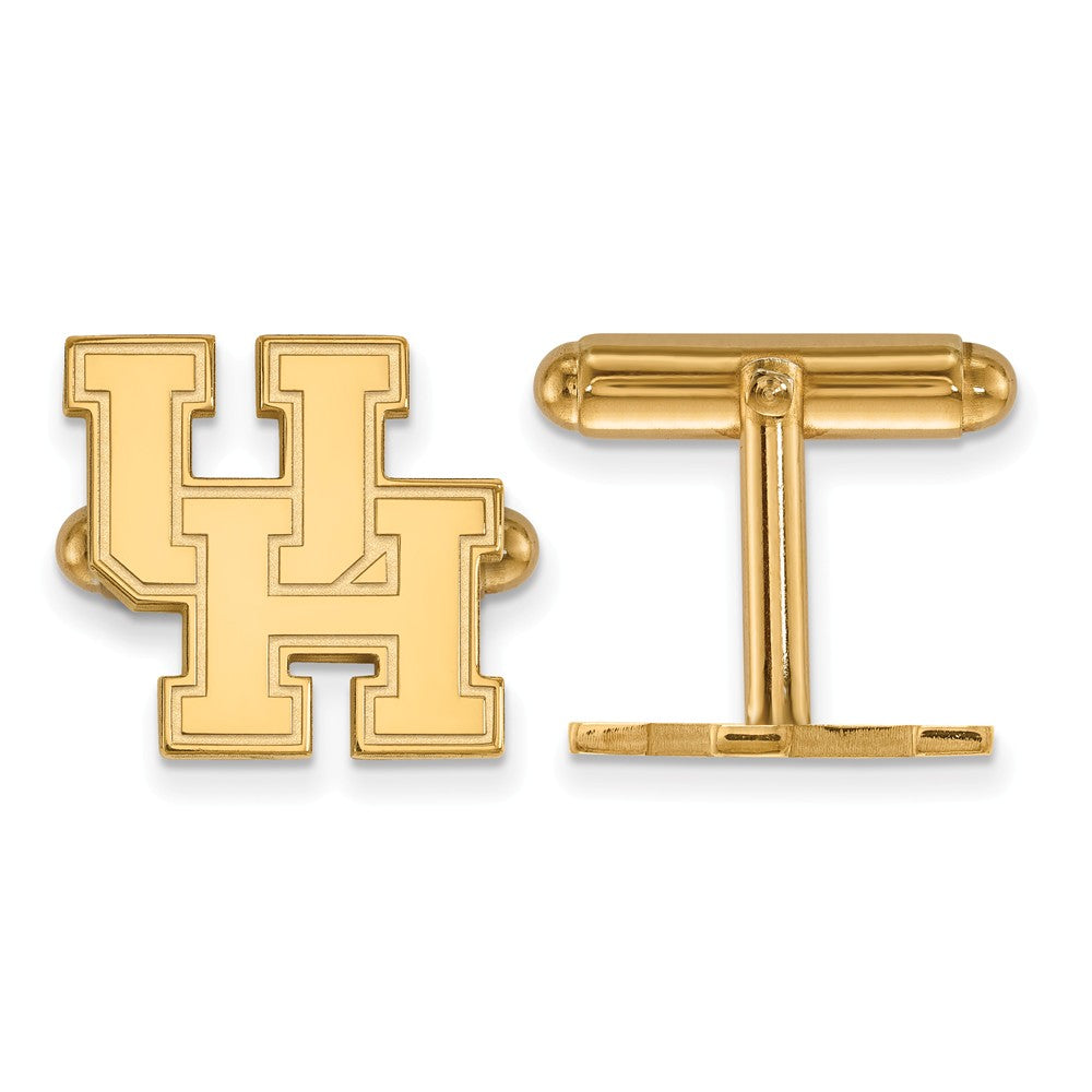 14k Yellow Gold University of Houston Cuff Links, Item M8891 by The Black Bow Jewelry Co.