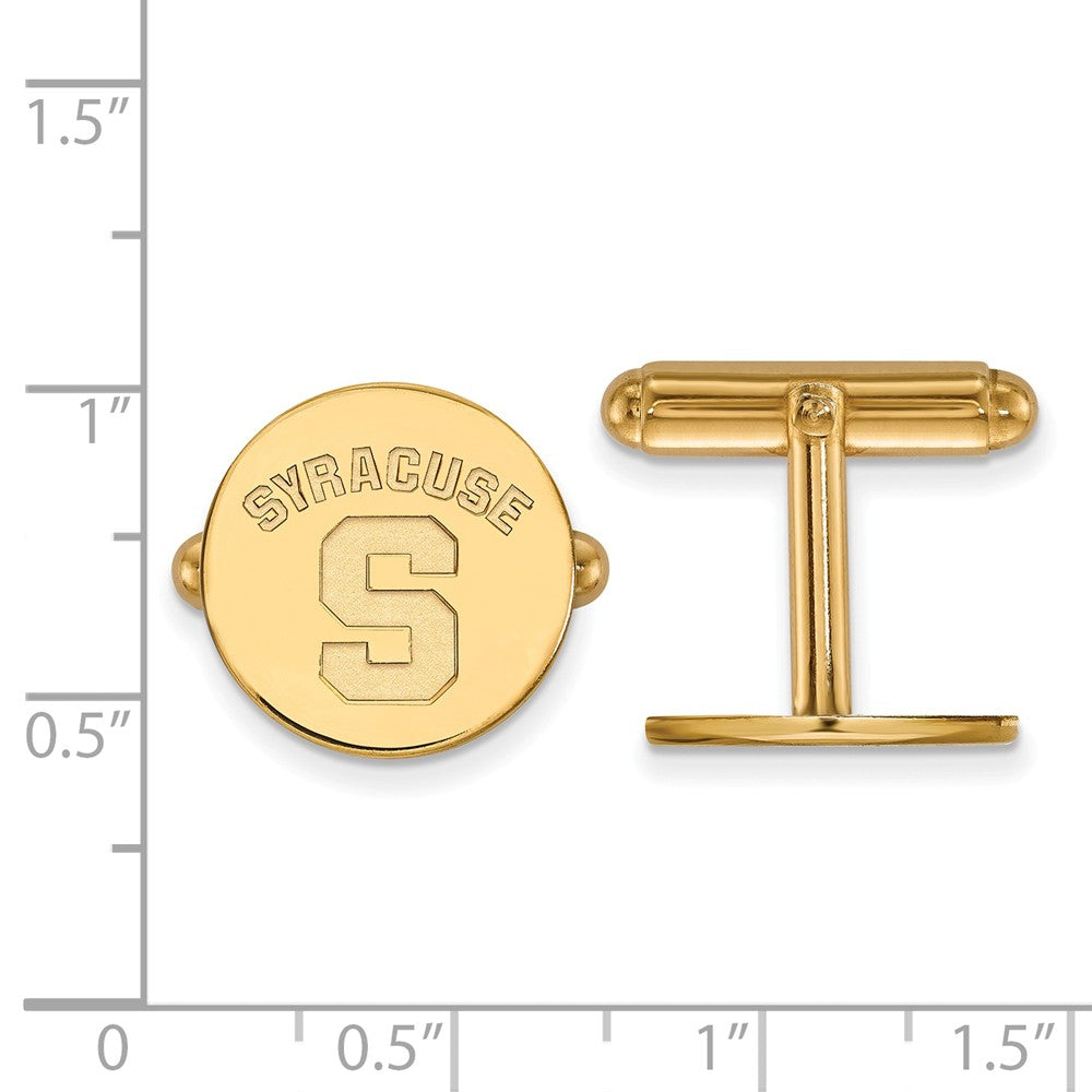 Alternate view of the 14k Yellow Gold Syracuse University Cuff Links by The Black Bow Jewelry Co.