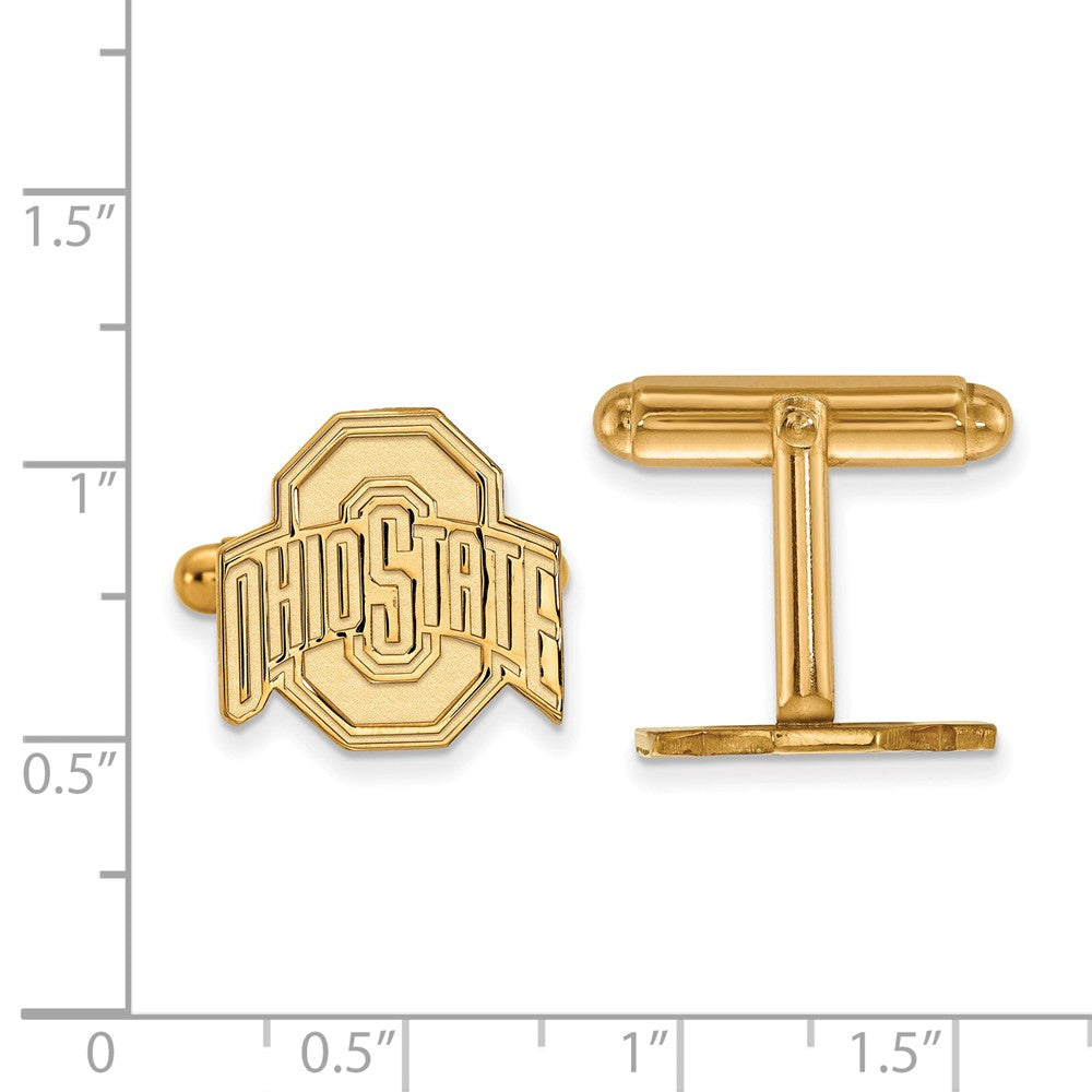Alternate view of the 14k Yellow Gold Ohio State University Cuff Links by The Black Bow Jewelry Co.