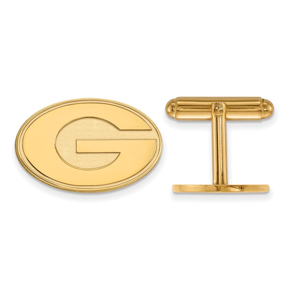 14k Yellow Gold University of Georgia Cuff Links, Item M8921 by The Black Bow Jewelry Co.