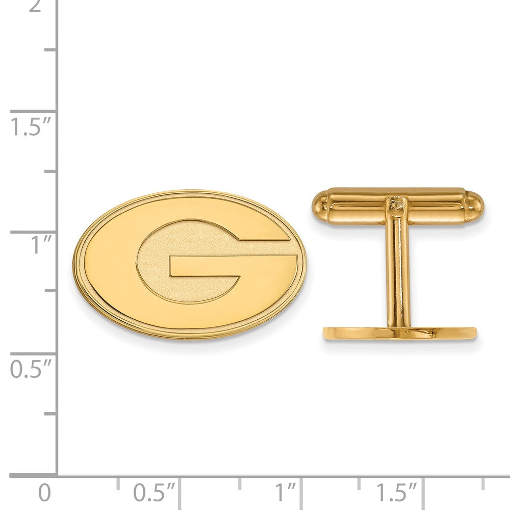 Alternate view of the 14k Yellow Gold University of Georgia Cuff Links by The Black Bow Jewelry Co.
