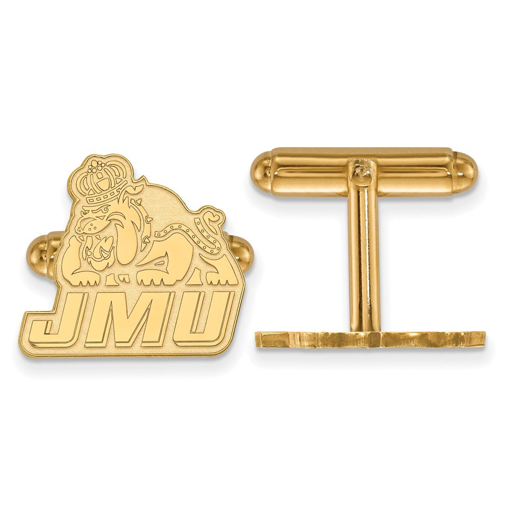14k Yellow Gold James Madison University Cuff Links, Item M8940 by The Black Bow Jewelry Co.