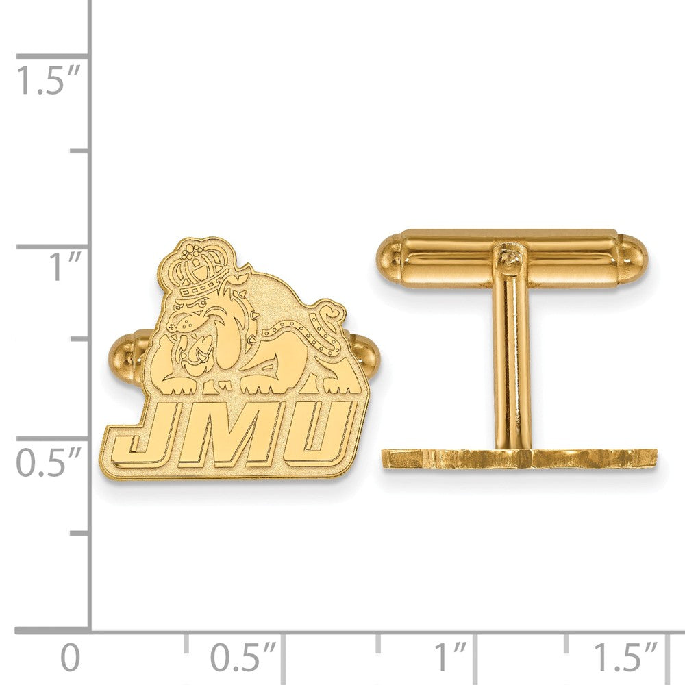 Alternate view of the 14k Yellow Gold James Madison University Cuff Links by The Black Bow Jewelry Co.