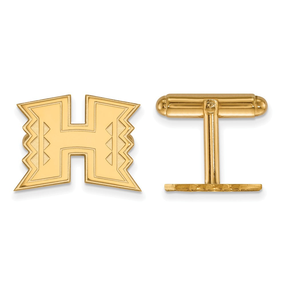 14k Yellow Gold The University of Hawai&#39;i Cuff Links, Item M8941 by The Black Bow Jewelry Co.