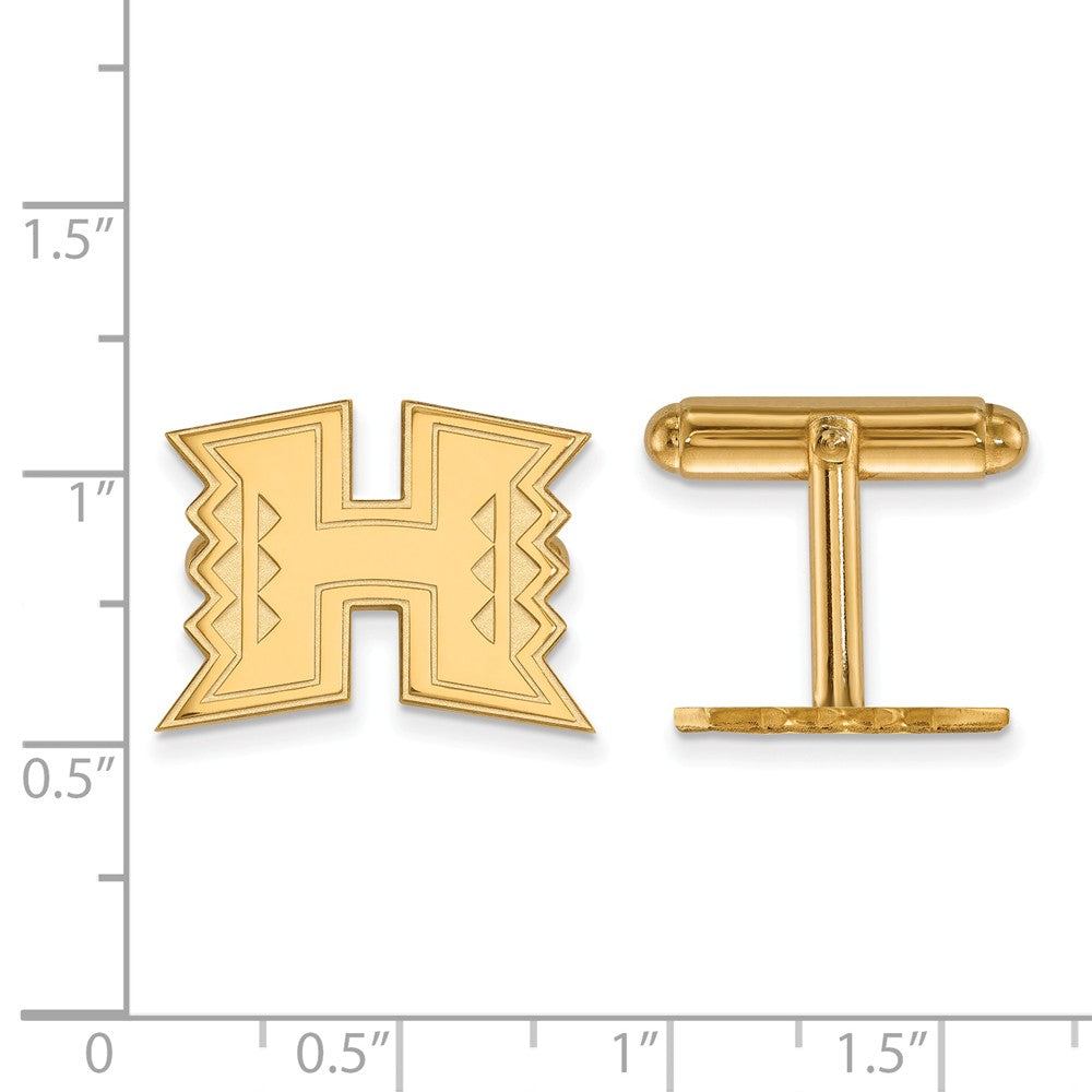 Alternate view of the 14k Yellow Gold The University of Hawai&#39;i Cuff Links by The Black Bow Jewelry Co.