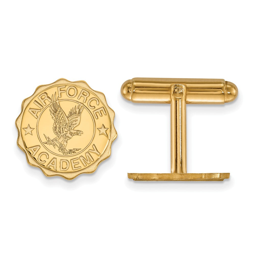 14k Yellow Gold United States Air Force Academy Crest Cuff Links, Item M8953 by The Black Bow Jewelry Co.