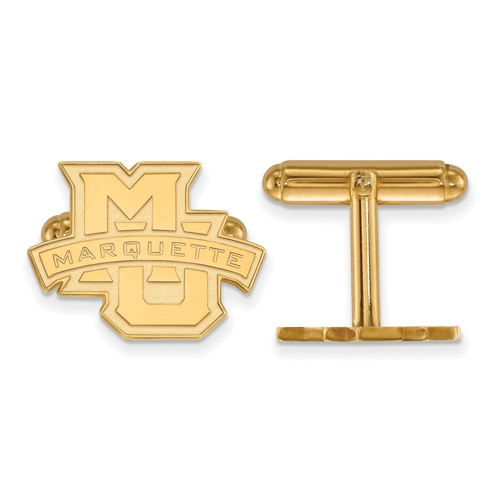 14k Yellow Gold Marquette University Cuff Links, Item M8959 by The Black Bow Jewelry Co.