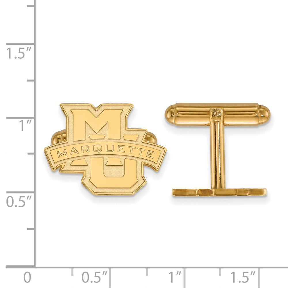 Alternate view of the 14k Yellow Gold Marquette University Cuff Links by The Black Bow Jewelry Co.