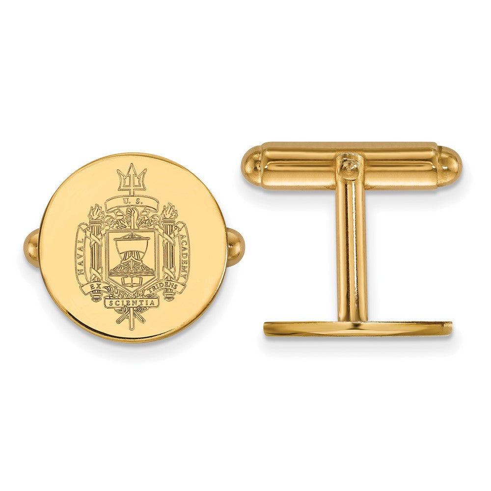 14k Yellow Gold U.S. Naval Academy Crest Cuff Links, Item M8965 by The Black Bow Jewelry Co.