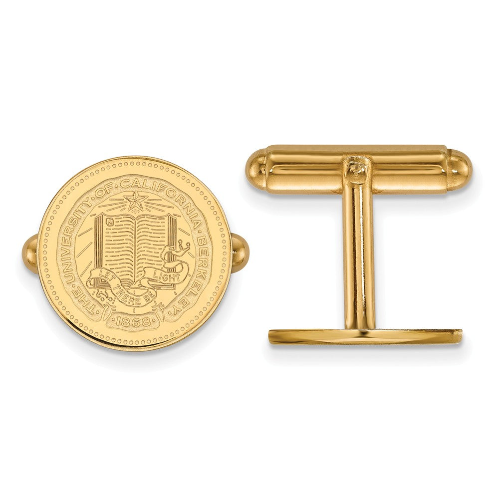 14k Yellow Gold University of Cal Berkeley Crest Cuff Links, Item M8969 by The Black Bow Jewelry Co.