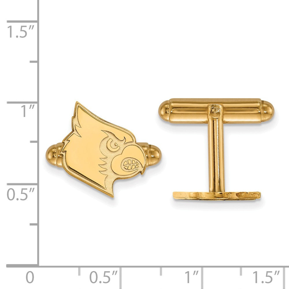 Alternate view of the 14k Yellow Gold University of Louisville Mascot Cuff Links by The Black Bow Jewelry Co.