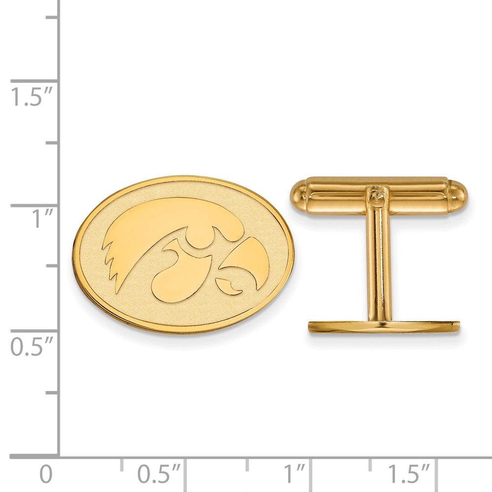 Alternate view of the 14k Yellow Gold University of Iowa Cuff Links by The Black Bow Jewelry Co.