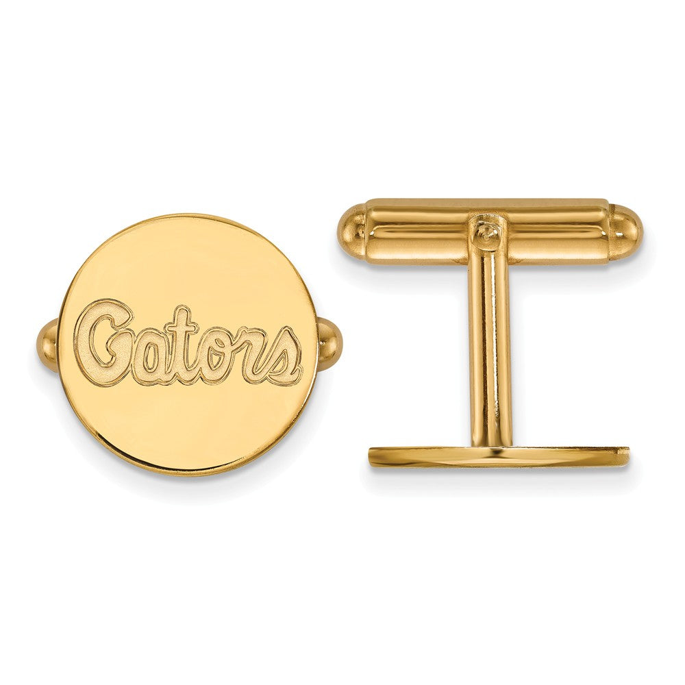 14k Yellow Gold University of Florida Cuff Links, Item M9025 by The Black Bow Jewelry Co.