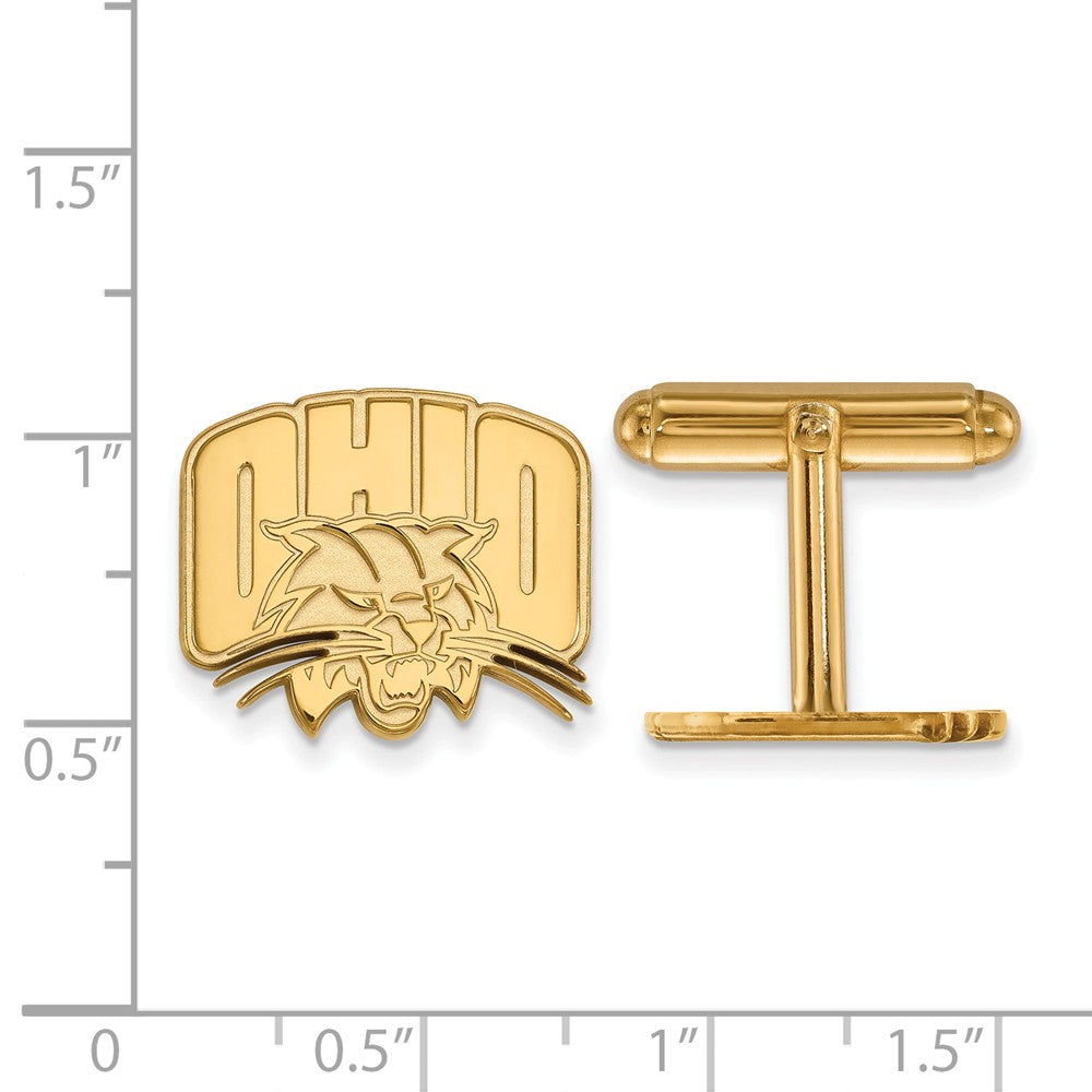 Alternate view of the 14k Gold Plated Silver Ohio University Cuff Links by The Black Bow Jewelry Co.