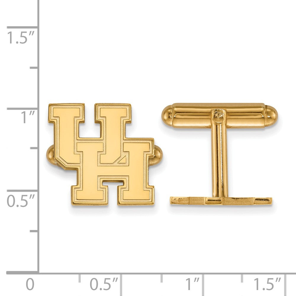 Alternate view of the 14k Gold Plated Silver University of Houston Cuff Links by The Black Bow Jewelry Co.