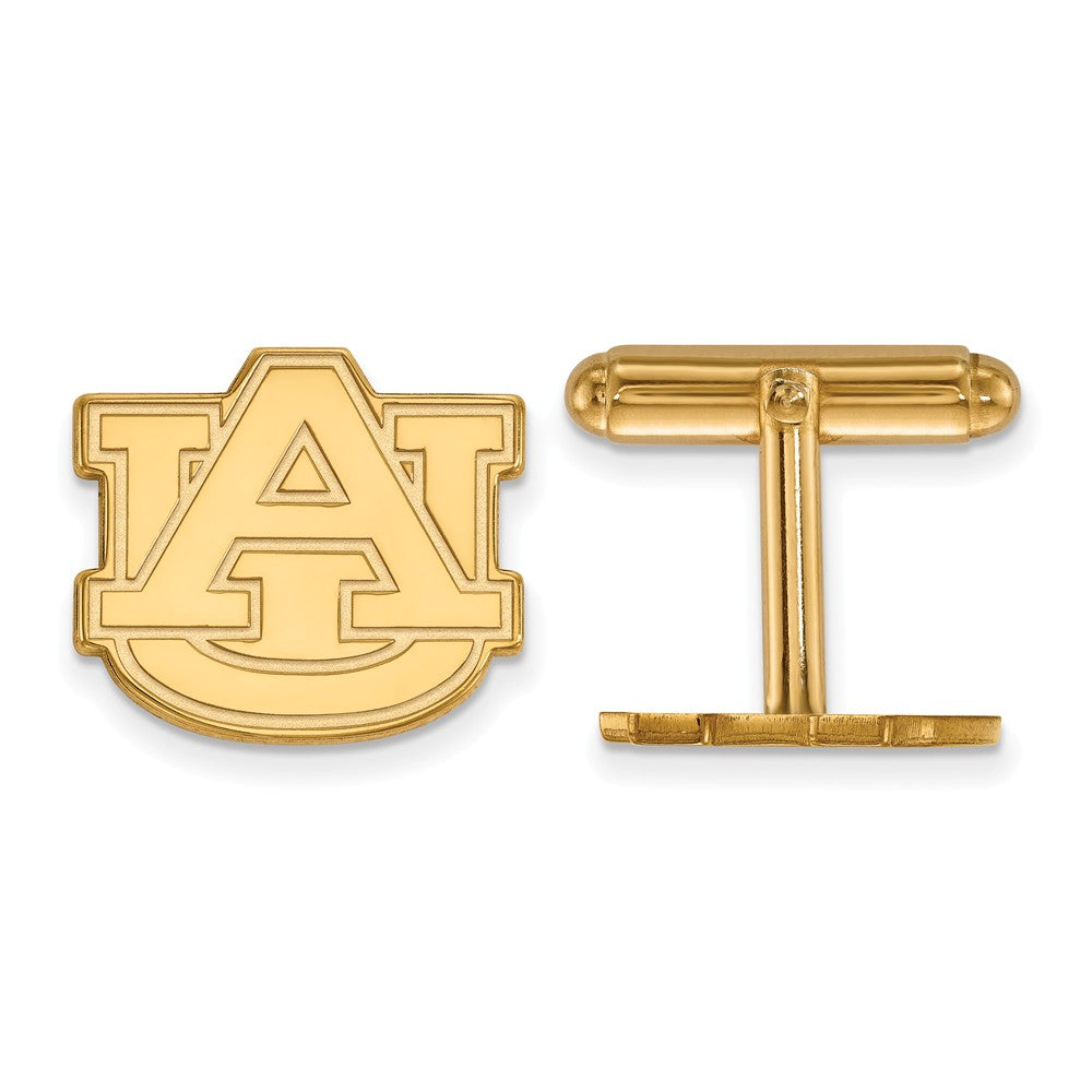 14k Gold Plated Silver Auburn University Cuff Links, Item M9072 by The Black Bow Jewelry Co.